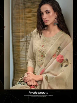 Organza Chikankari Designer Suit - Off White